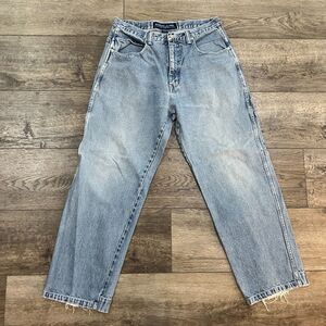 Koman Light Blue Baggy Carpenter Jeans - Men's Size 36x32